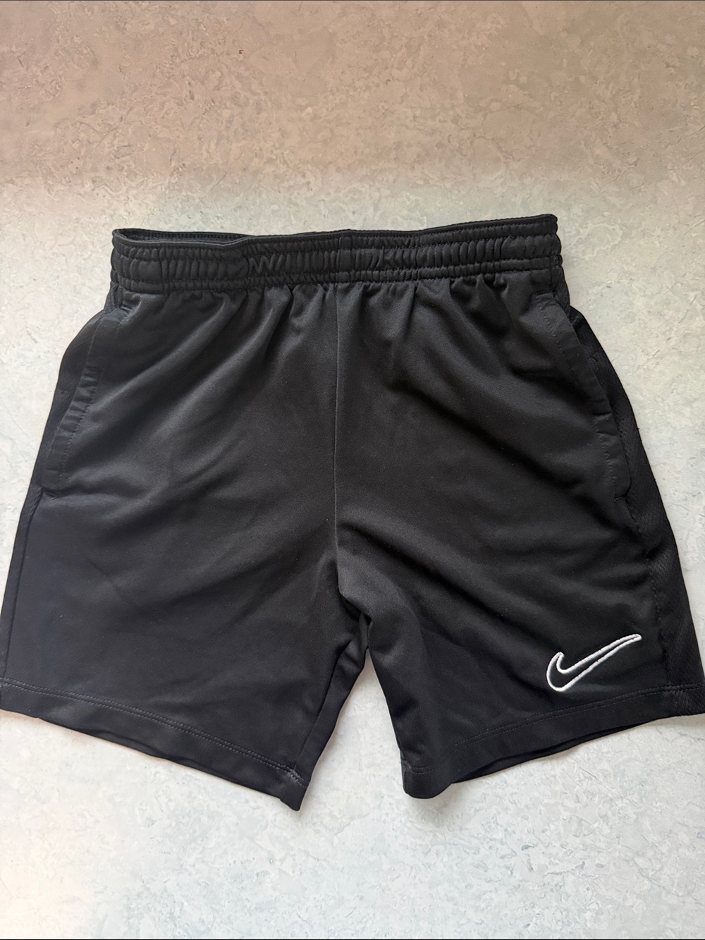 Nike Black Kids Athletic Shorts with White Swoosh